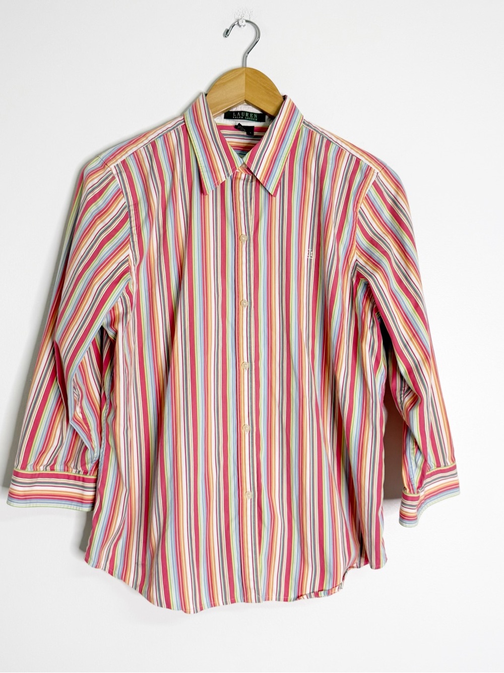 Lauren Ralph Lauren Women’s Striped Button-Up Shirt Size L Multicolor